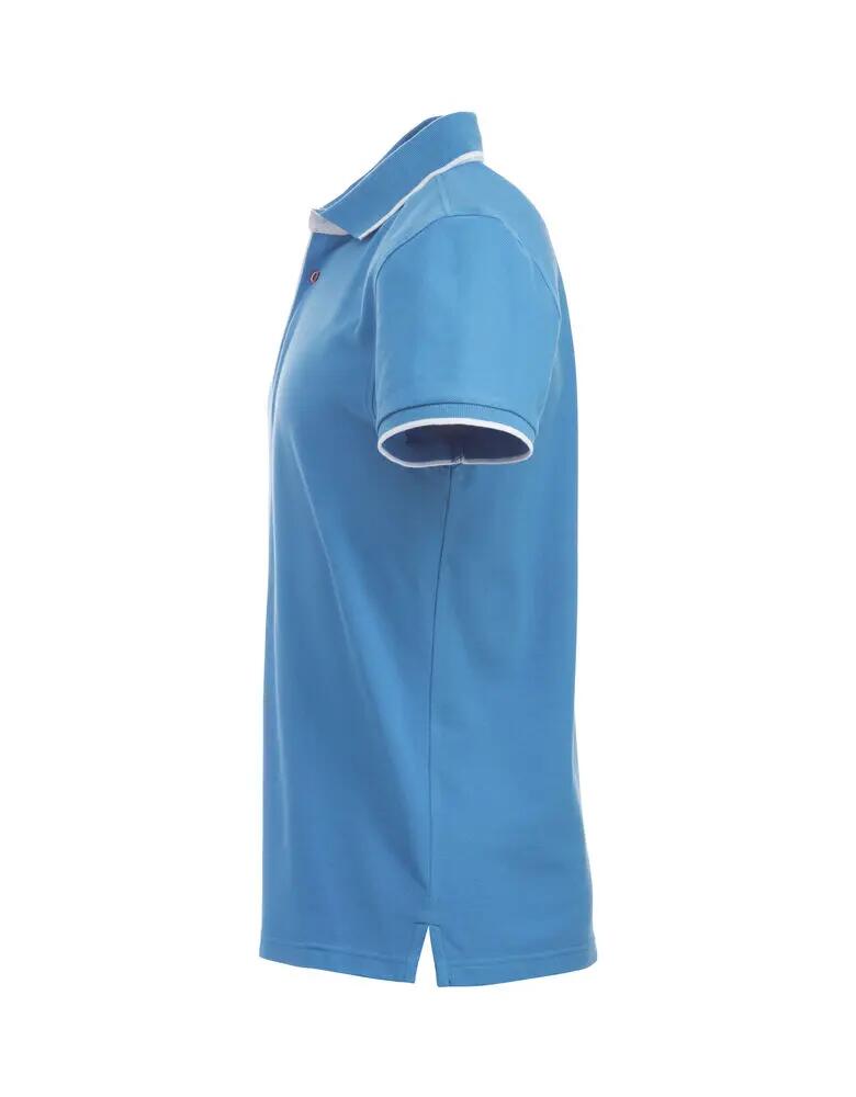 clique Polo Seattle en coton 100% bleu vif 3/4