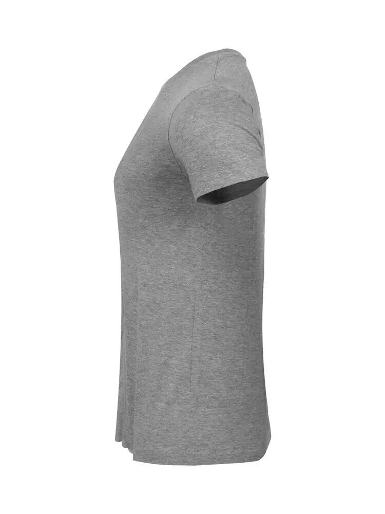 clique Basic-T Women Nette aansluitende katoenen T‑shirt grijs gemêleerd 4/5