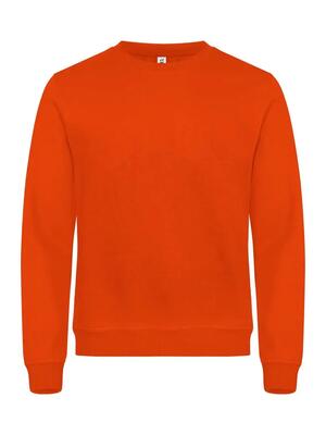 Clique miami roundneck sweater ronde hals katoen en gerecycled polyester oranje