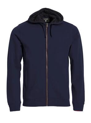 Clique classic hoody full zip — hoodie met volledige rits en contrast mesh
