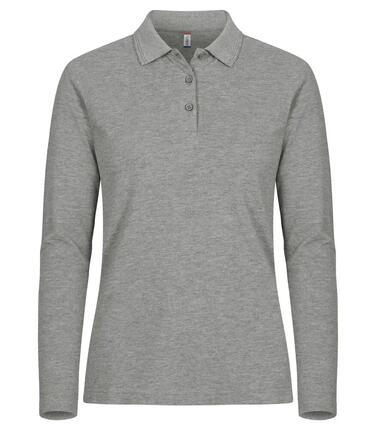 clique Manhattan L/S Women Poloshirt langarm – Grey Mélange