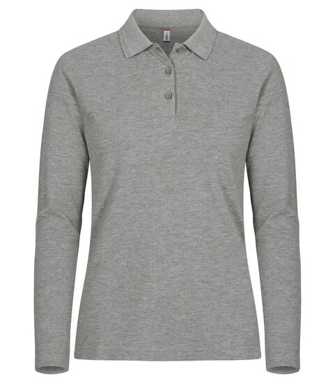 clique Manhattan L/S Women Poloshirt langarm – Grey Mélange