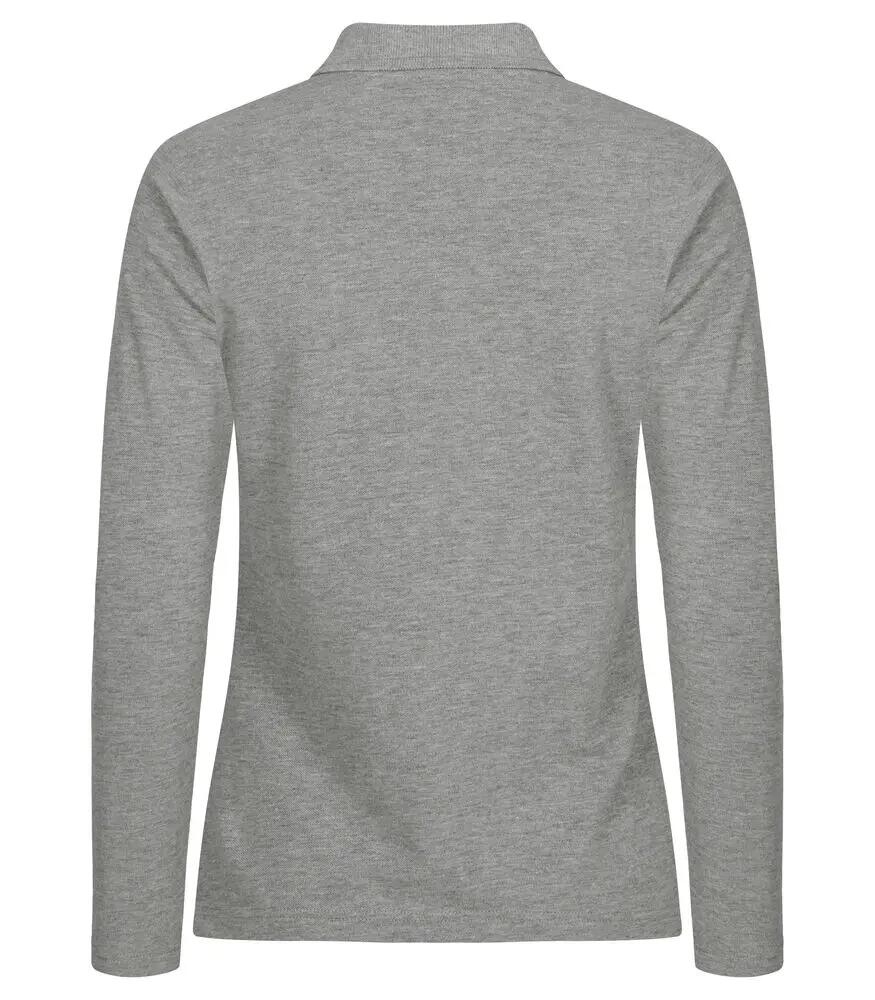 clique Manhattan L/S Women Lange mouw polo - Grey Mélange 3/4