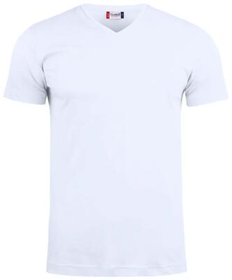Clique basic-t v-neck – v-hals t-shirt, nauwere pasvorm, 100% katoen (wit)