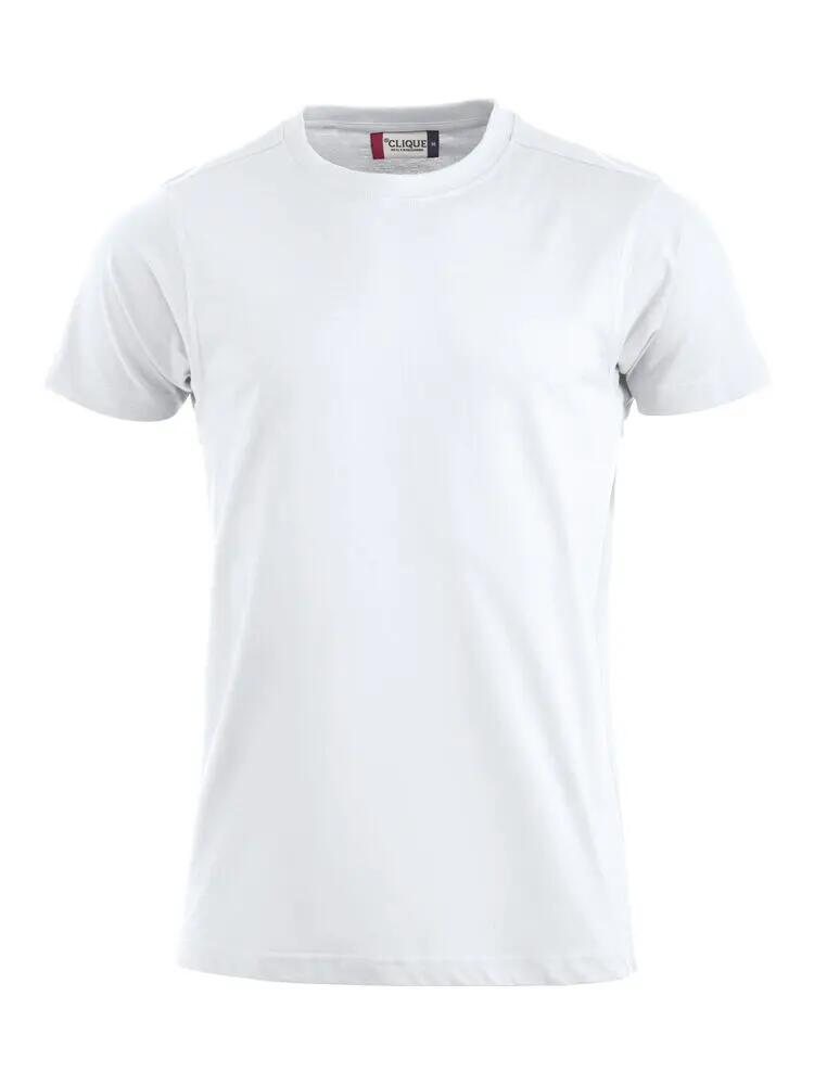 clique Premium-T — T-shirt homme col rond, 100% coton (blanc) 1/4