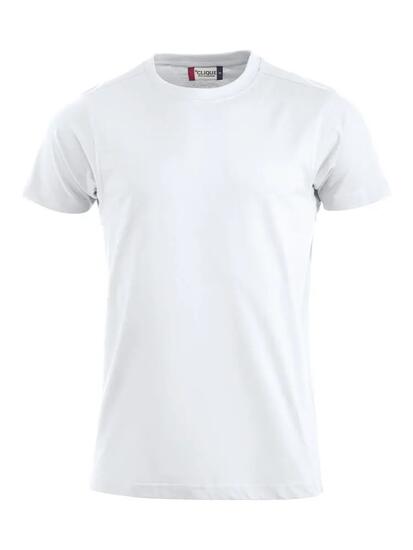 clique Premium-T — T-shirt homme col rond, 100% coton (blanc)