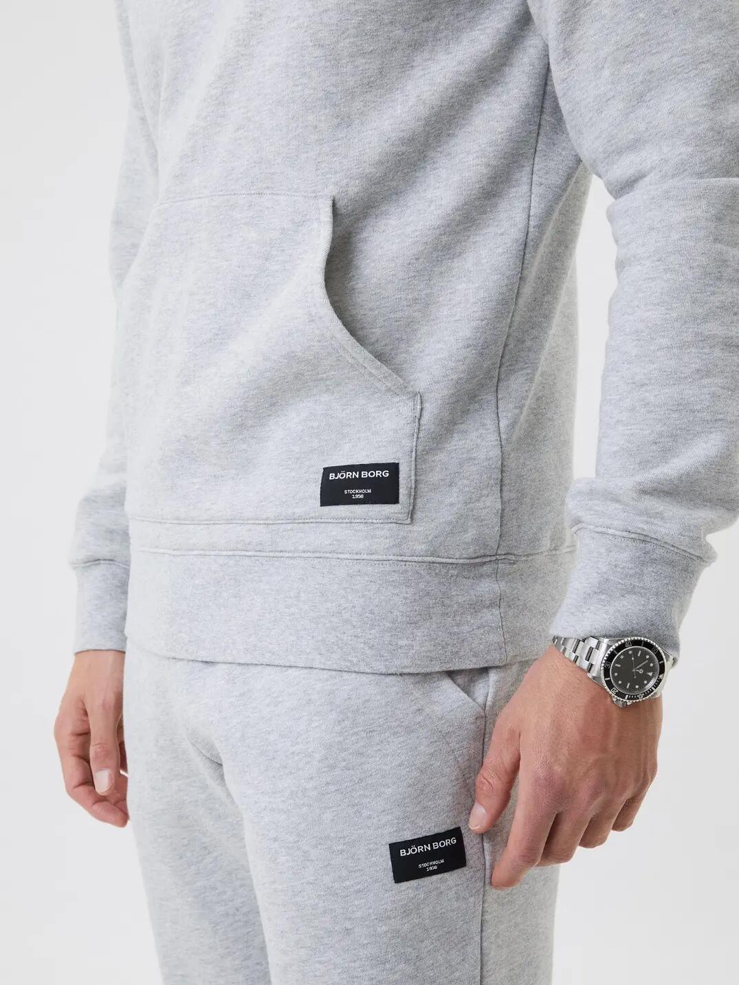 bjorn_borg CENTRE HOODIE uomo LIGHT GREY MELANGE 3/5
