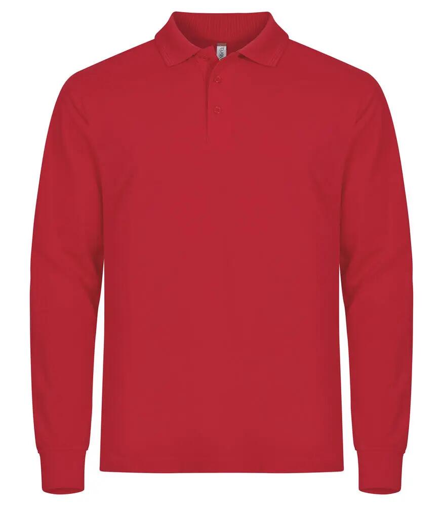 clique Polo homme Manhattan L/S manches longues rouge 1/4