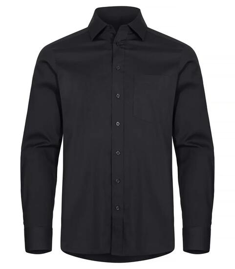 clique Stretch Shirt L/S – Stretch-Hemd Langarm in Schwarz