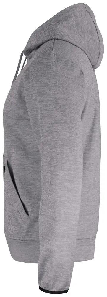clique Oakdale Herren Kapuzenpullover grau melange, 100% Polyester 3/4