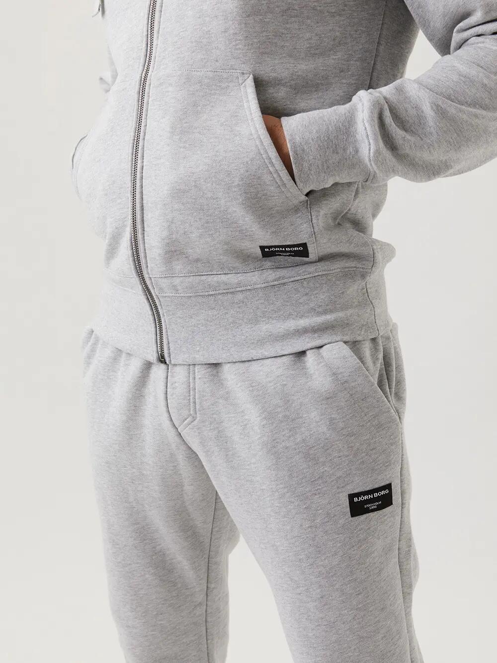 bjorn_borg CENTRE ZIP HOODIE - LIGHT GREY MELANGE 3/5