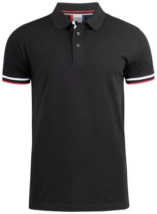 clique Polo homme Newton en coton 100% ring spun peigné, noir – black