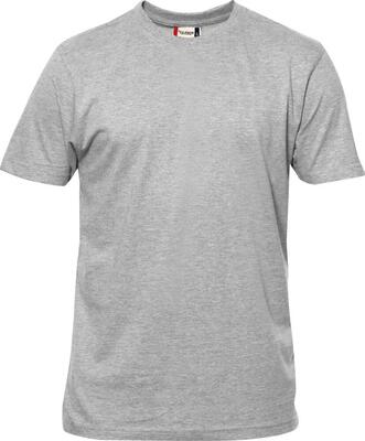 Clique premium-t heren t-shirt ronde hals grijs melange katoen