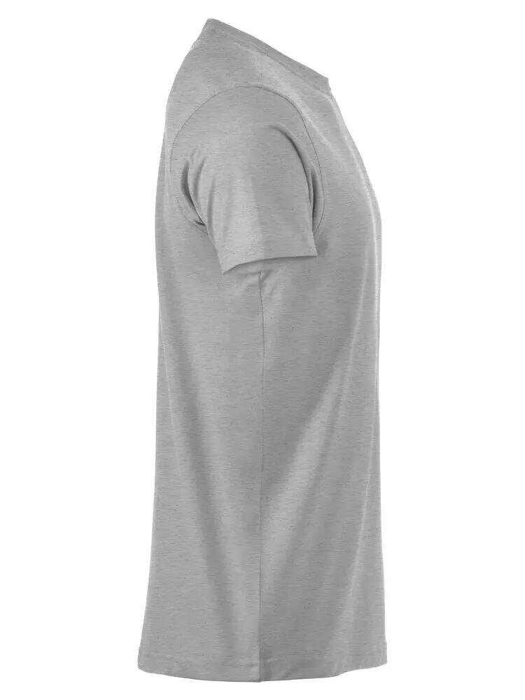 clique Premium-T Heren T-shirt ronde hals grijs melange katoen 4/4