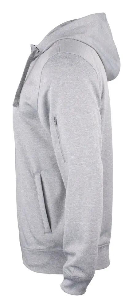 clique Basic Active Hoody Full Zip — sudadera con capucha gris jaspeado 3/4