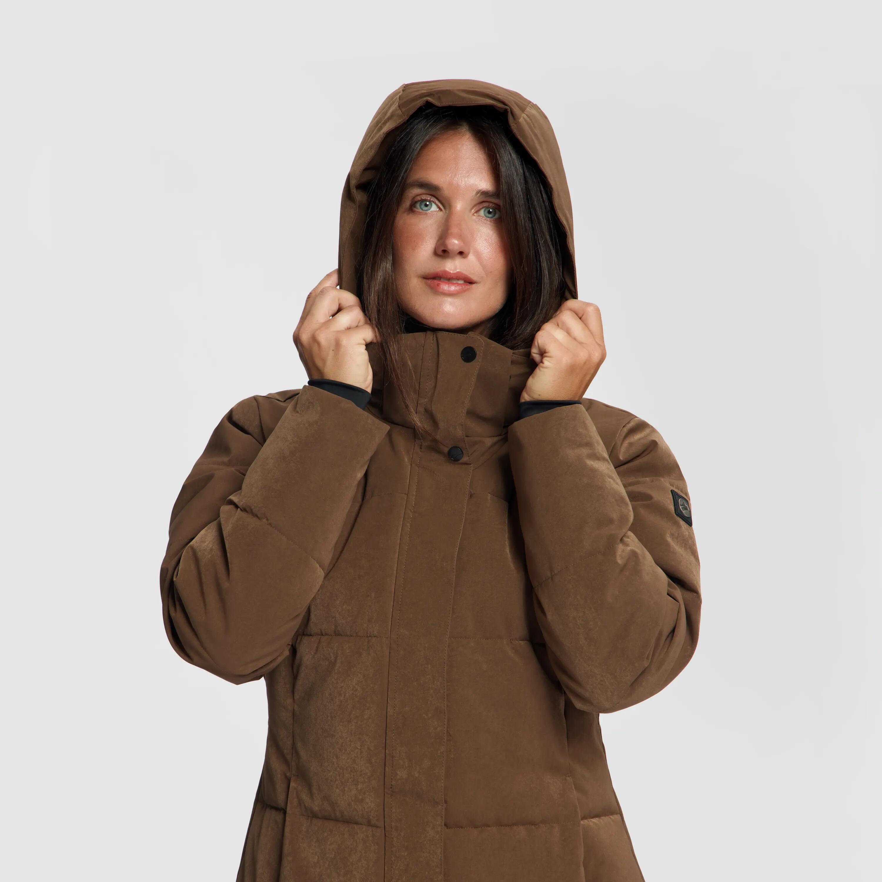 Andels Dames - Puffer winterjas - Waterdicht - Donkerbruin 2/6