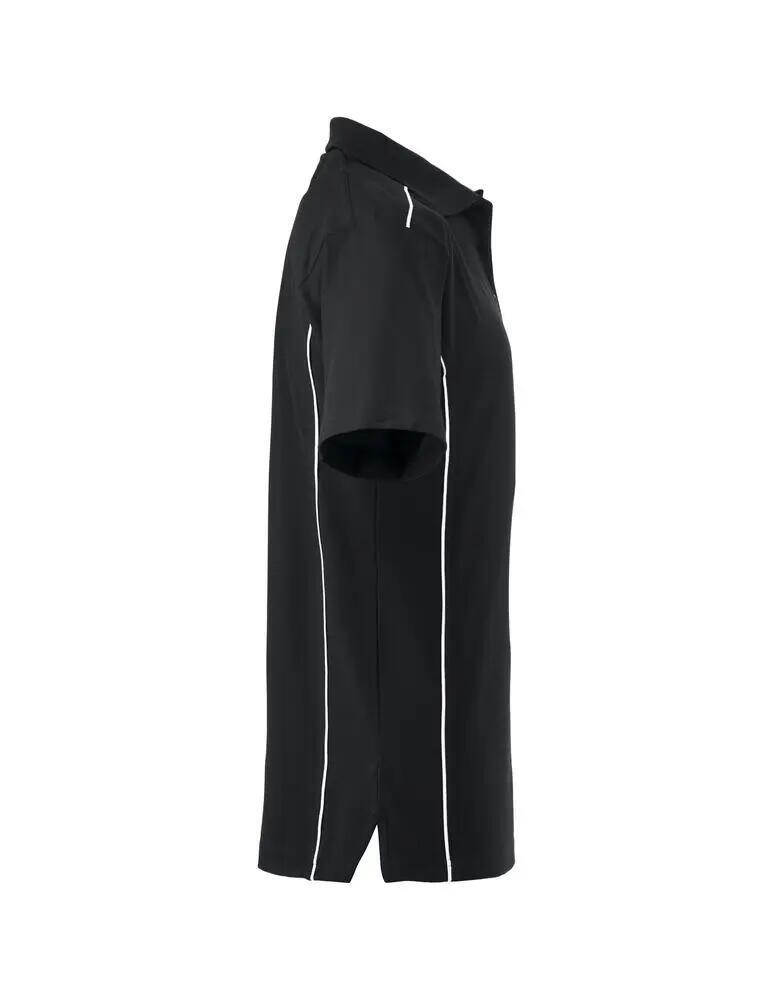 clique Polo New Conway 100% algodão preto com piping contrastante 4/4