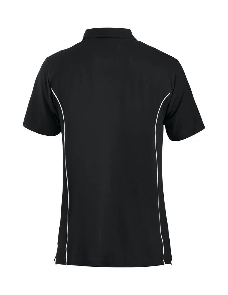 clique Polo New Conway 100% algodão preto com piping contrastante 2/4