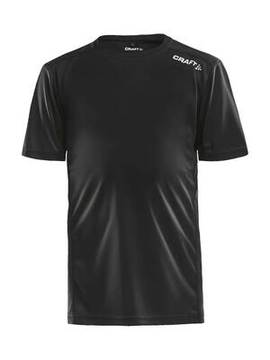 Craft rush ss tee jr — lichtgewicht junior t‑shirt van polyester – black