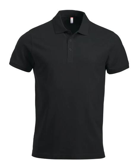 clique Classic Lincoln S/S polo homme — coupe moderne, noir