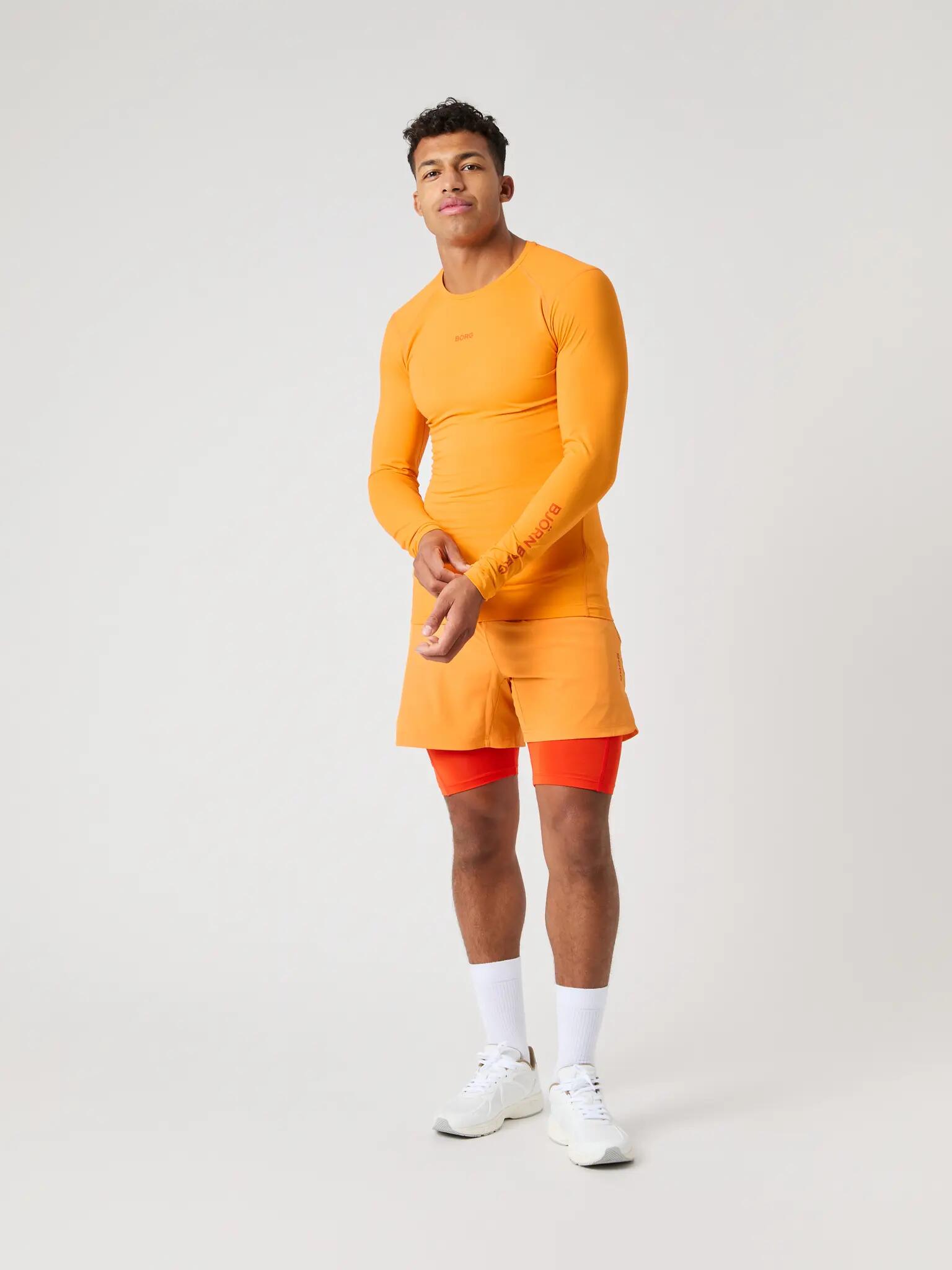 bjorn_borg BORG SOFT COMPRESSION LS T‑shirt - SUN ORANGE 3/5