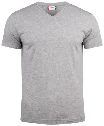 clique Basic-T V-neck T-shirt homme col V gris chiné 100% coton