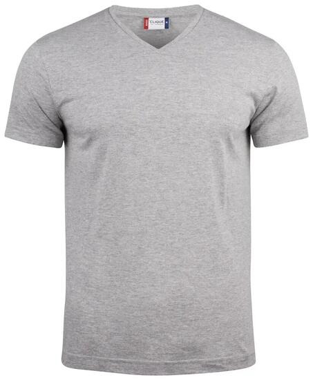 clique Basic-T V-neck T-shirt homme col V gris chiné 100% coton