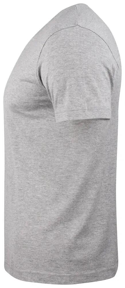clique Basic-T V-neck Heren T-shirt V-hals grijs melange 100% katoen 3/4