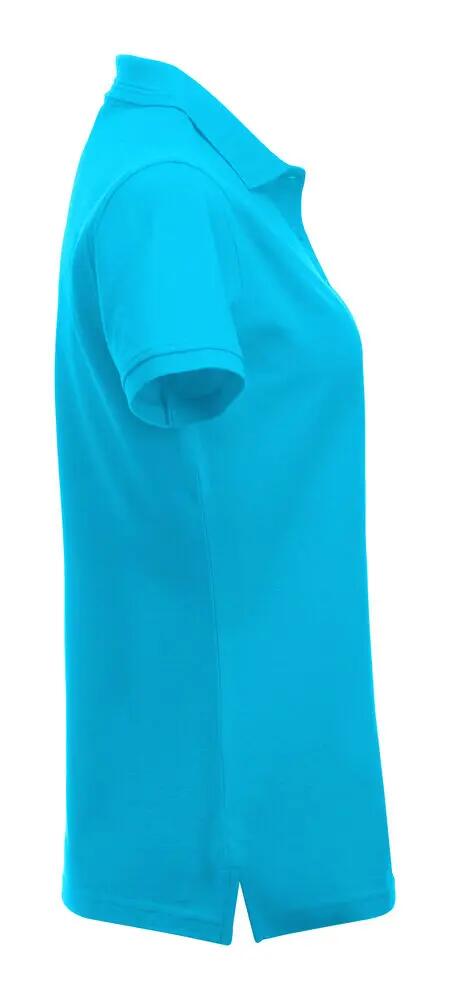clique Polo Donna Manhattan turchese — collo a coste con righe jacquard 4/4