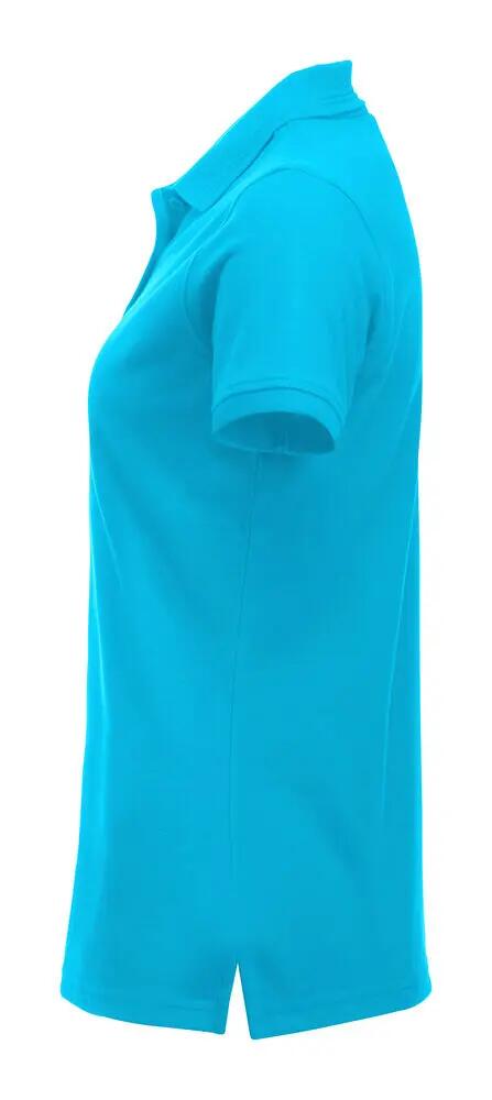 clique Polo Donna Manhattan turchese — collo a coste con righe jacquard 3/4