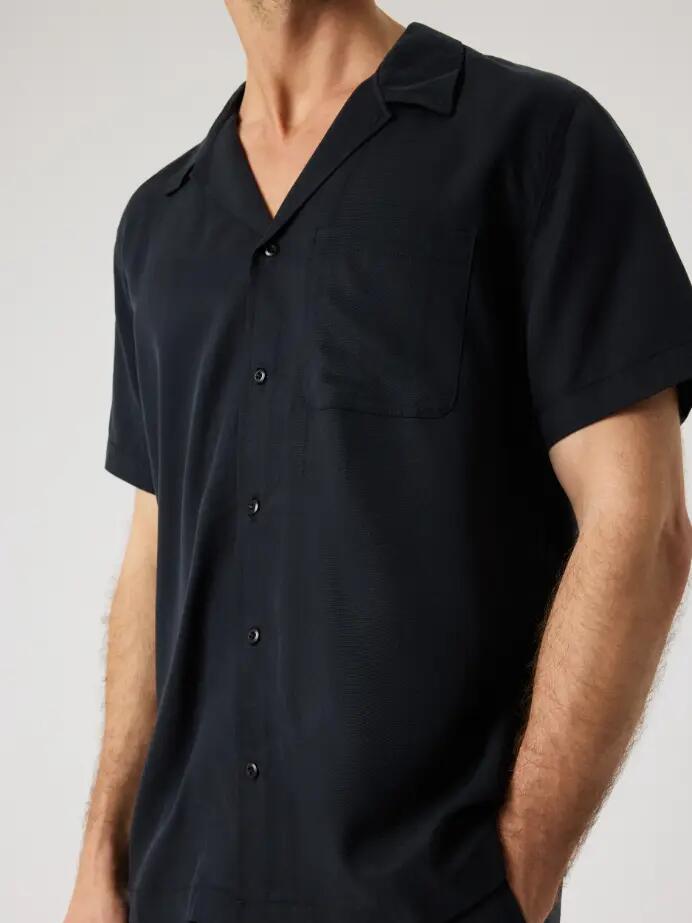 bjorn_borg BORG LYOCELL RESORT SHIRT — BLACK BEAUTY 5/5