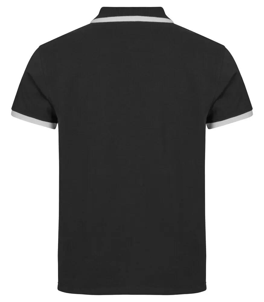 clique Polo Austin 100% cotone nero con righe a contrasto 2/4