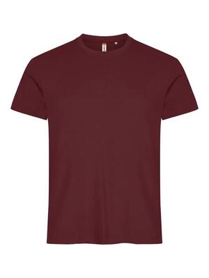 Clique basic-t heren t-shirt slim fit van katoen - bordeaux – burgundy