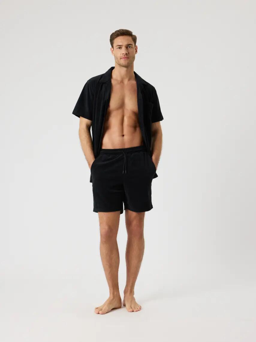 bjorn_borg BORG TOWELING POOL SHIRT in BLACK BEAUTY 3/5