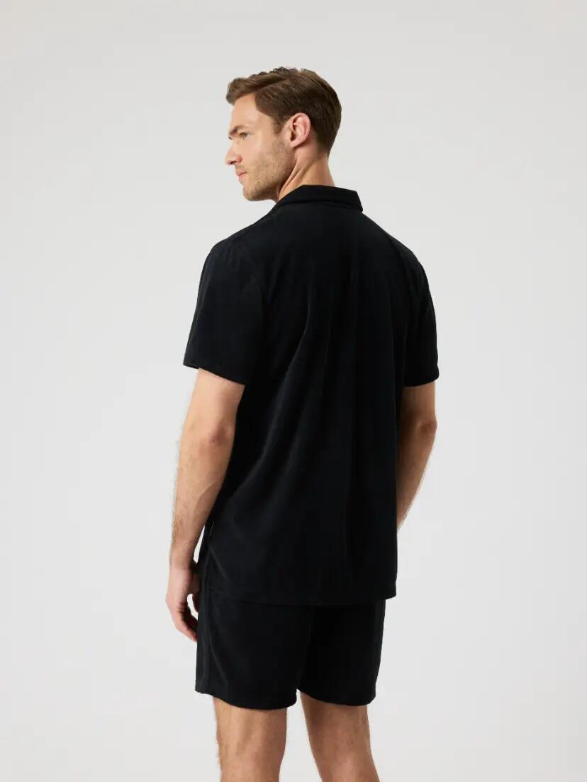 bjorn_borg BORG TOWELING POOL SHIRT in BLACK BEAUTY 2/5
