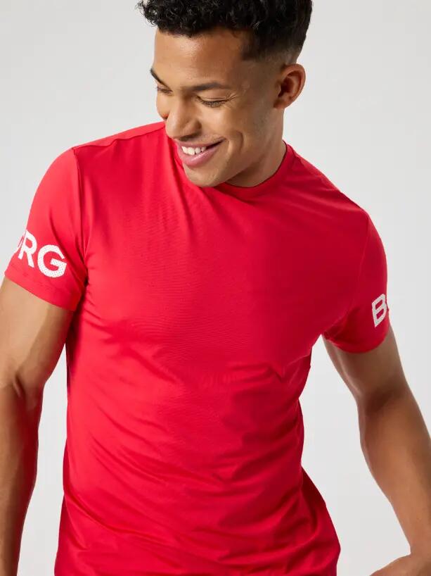 bjorn_borg BORG T-SHIRT heren — kleur LYCHEE 4/4