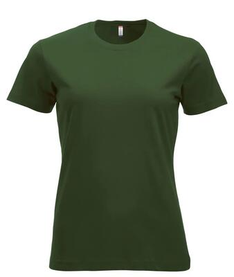 Clique new classic-t women – klassieke ringspun katoen t‑shirt – bottle green