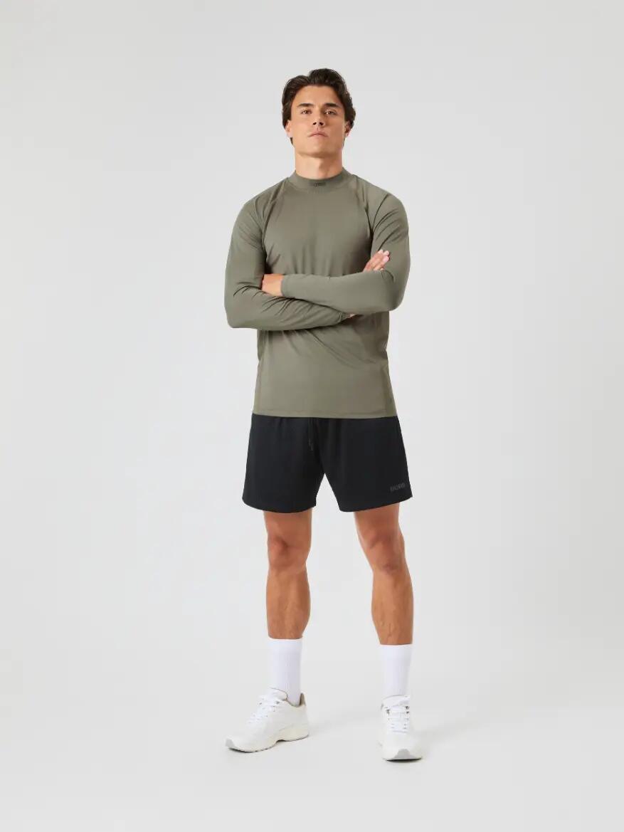 bjorn_borg BORG MOCK NECK LS T-SHIRT coltrui DUSTY OLIVE 3/5