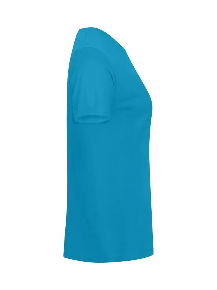 clique Basic-T Women T-shirt aderente in cotone turchese 3/5
