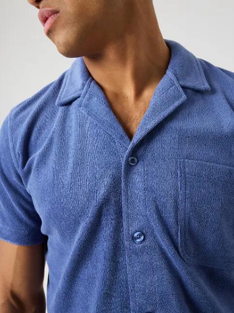 bjorn_borg BORG TOWELING POOL SHIRT — COASTAL FJORD 5/5