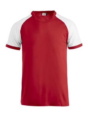 Clique raglan-t tweekleurig raglan-t-shirt met contrastmouwen – red/white