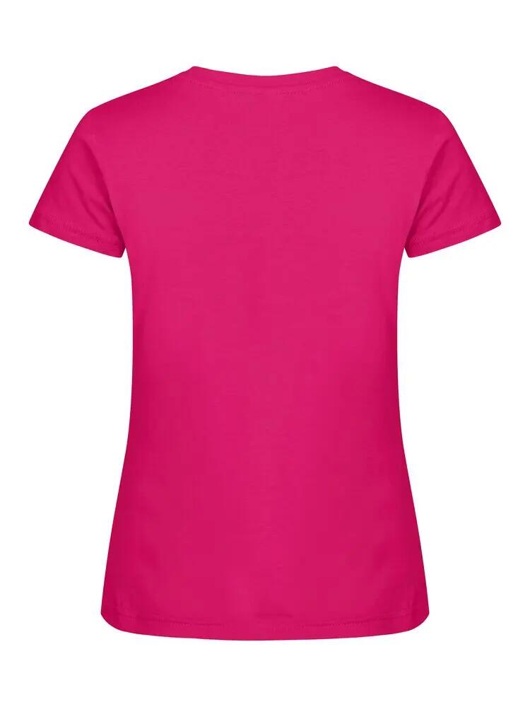 clique Basic-T Women – T-shirt ajustada em algodão cor bright cerise 3/5