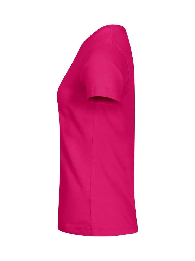 clique Basic-T Women – T-shirt ajustada em algodão cor bright cerise 2/5