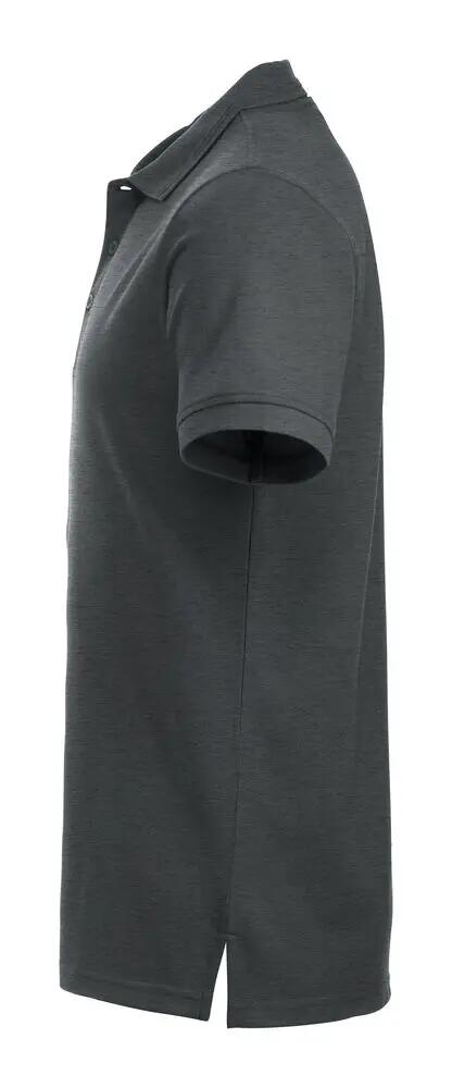 clique Polo Manhattan hombre — cuello con rayas jacquard, antracita jaspeado 4/4