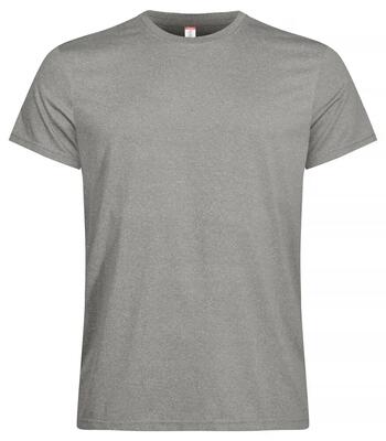 Clique basic active-t heren t-shirt — 100% polyester, grey melange
