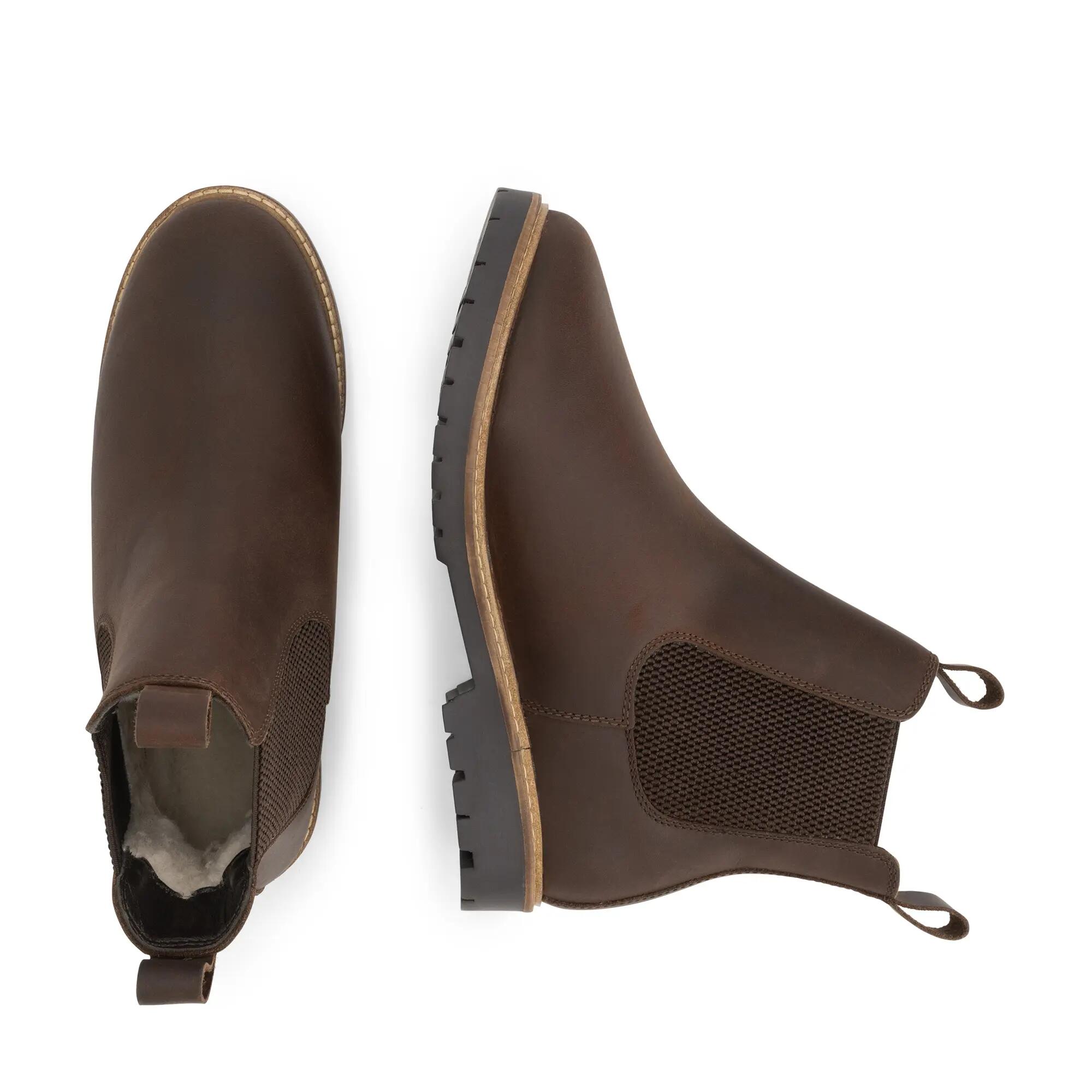 Thisted Damen – Chelsea-Stiefel – mit Wolle gefüttert – Dunkelbraun 4/5