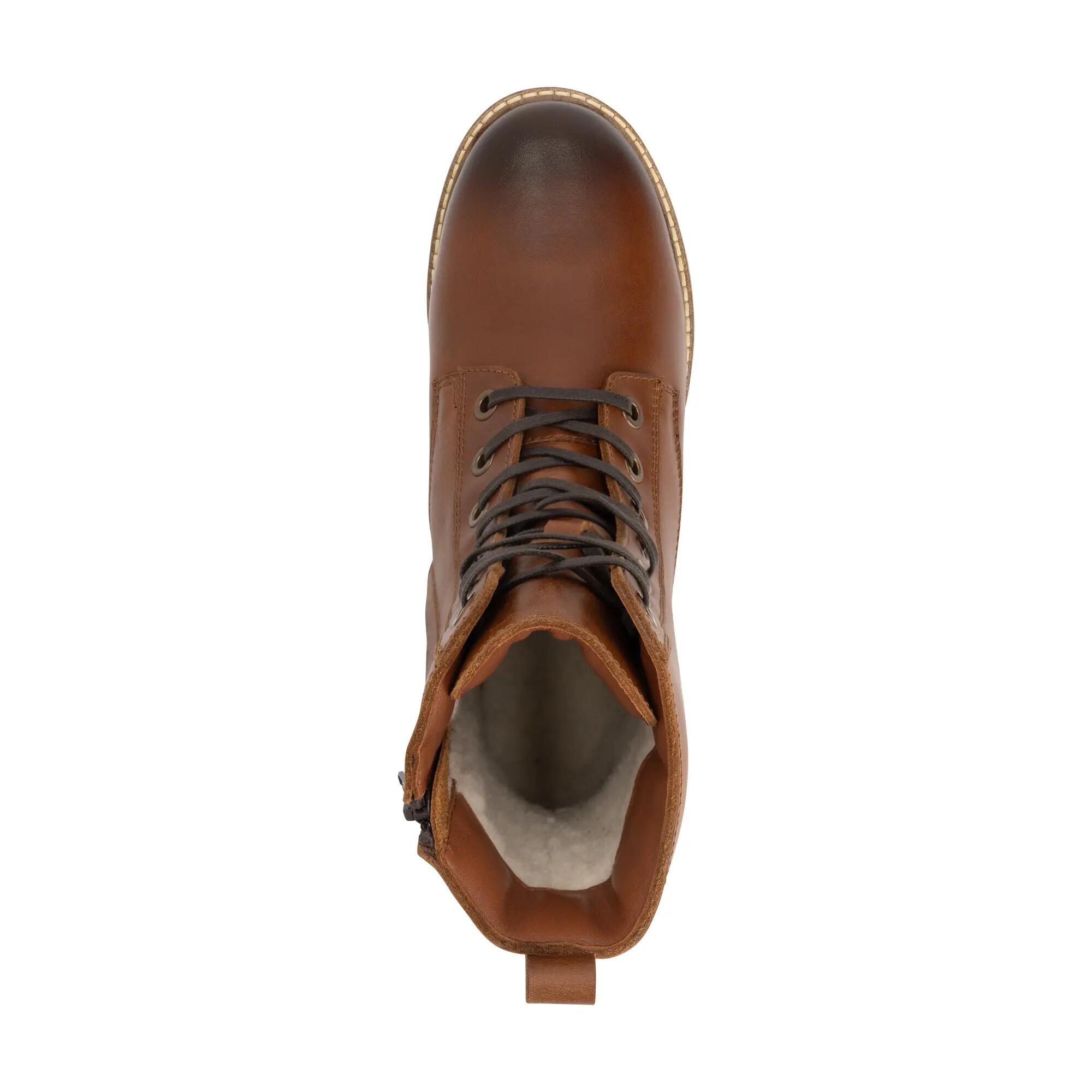 Trysil Dames - Veterboots met rits - Wol gevoerd - Cognac 5/6