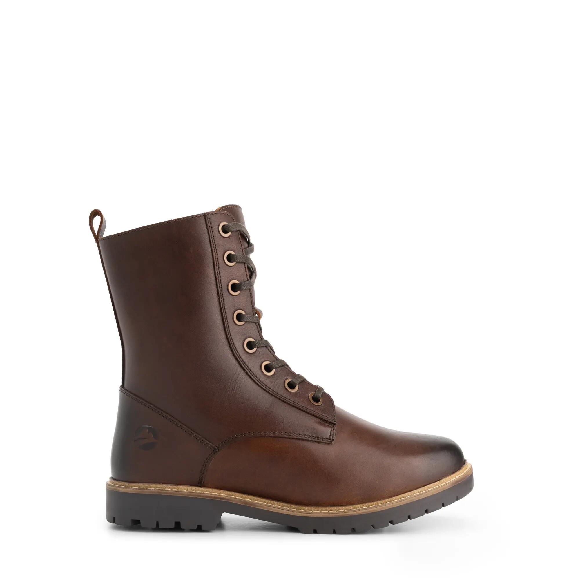 Trysil Dames - Veterboots met rits - Wol gevoerd - Donkerbruin 3/6