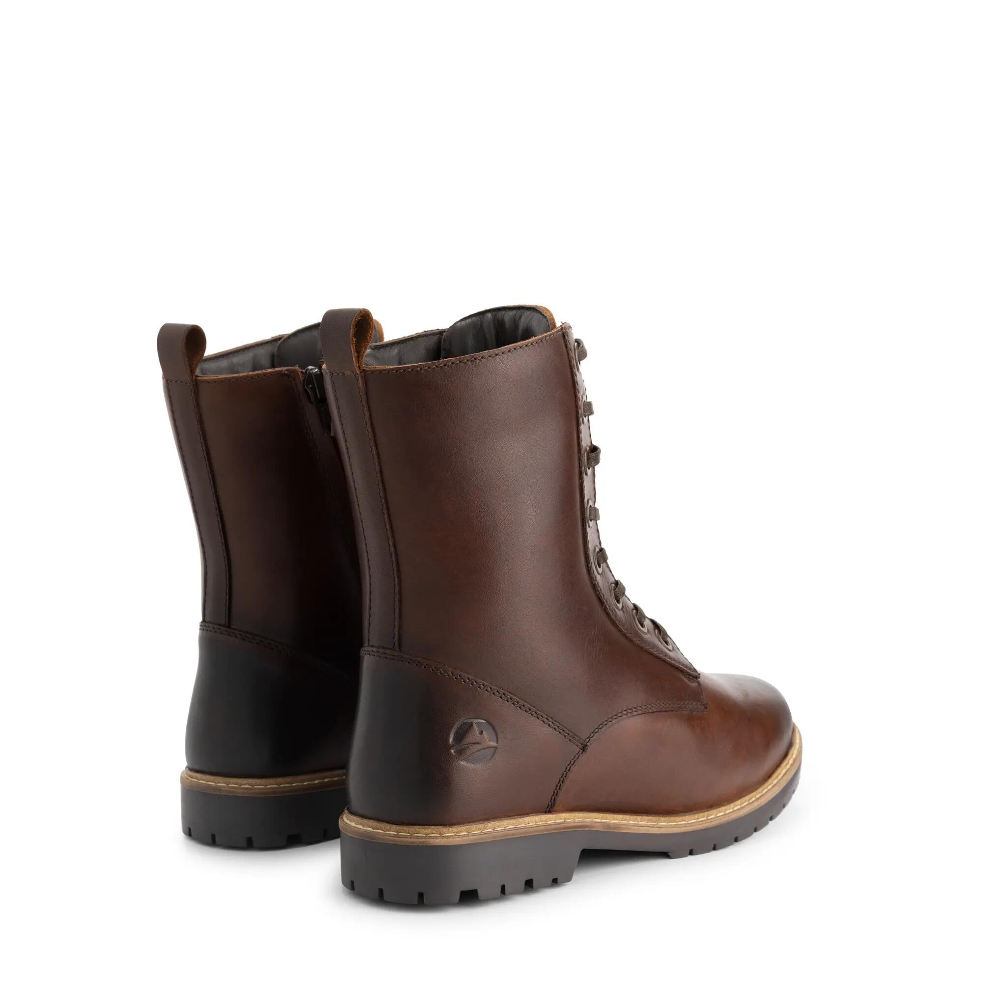 Trysil Dames - Veterboots met rits - Wol gevoerd - Donkerbruin 2/6