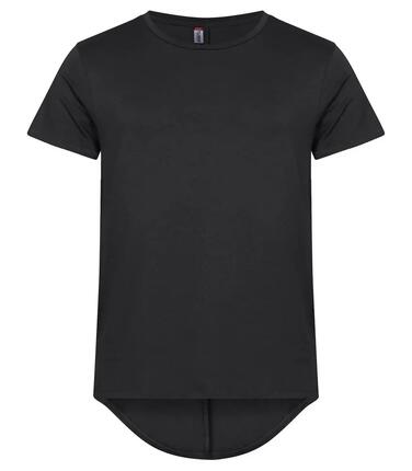 clique T-shirt homme Brooklyn en coton noir, coupe détendue et longue – Black